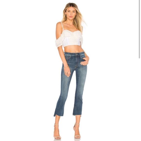 Mother insider crop step fray jeans in not rough enough kick flare HR summer 28 - Picture 2 of 16